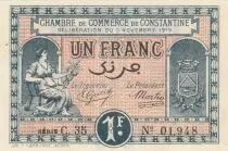 Algerien 1 Franc - Chambre de commerce of Constantine - 03-11-1919 - Serial C.35