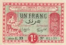 Algerien 1 Franc - Chambre de commerce of Constantine - 13-01-1921 - Serial E.33