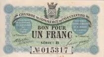 Algerien 1 Franc - Chambre de commerce of Constantine - 1915 - Serial B - P.140.4