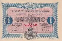 Algerien 1 Franc - Chambre de commerce of Constantine - 1916 - Serial 1 - P.140.10