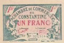 Algerien 1 Franc - Chambre de commerce of Constantine - 28-06-1921 - Serial A.33