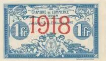 Algerien 1 Franc - Chambre de commerce of Oran - 10-11-1918 - Serial I