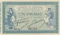 Algerien 1 Franc - Chambre de commerce of Philippeville - 10-11-1914 - Serial A 00.250