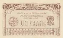 Algerien 1 Franc - Chambre de commerce of Philippeville - 29-12-1917 - Serial B.31