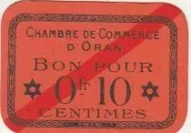 Algerien 10 Cents - Chambre de commerce of Oran - 1916