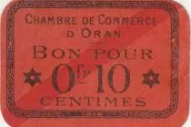Algerien 10 Cents - Chambre de commerce of Oran - 1916