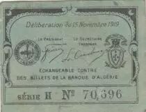 Algerien 10 Cents - Chambre de commerce of Philippeville - 15-11-1919 - Serial H