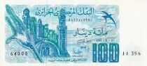 Algerien 100 Dinars - Minaret, village, swallow - 1981