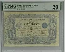 Algerien 100 Francs - Blue - 23-06-1911 - Serial R.158 - PMG 20