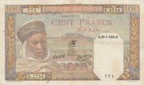 Algerien 100 Francs - Man with a turban - Oxen team - 1945