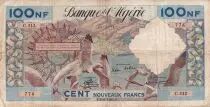 Algerien 100 NF - Mouettes - 02-06-1961 - Serial C.312 - Number 7777776 - F to VF - P.121b