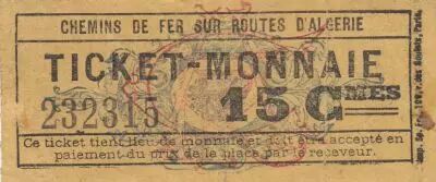 Algerien 15 Cents - Railways on Algerian roads- Serial 232315
