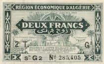 Algerien 2 Francs - 31-01-1944 - Serial G2 - P.102