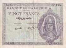 Algerien 20 Francs - Young woman - 02-02-1945- Serial S.1266 - P.92b