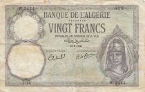 Algerien 20 Francs - Young Woman - 11-06-1941 - P.78c