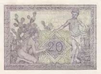 Algerien 20 Francs  1945 - AUNC - P.92a - Serial M.1438