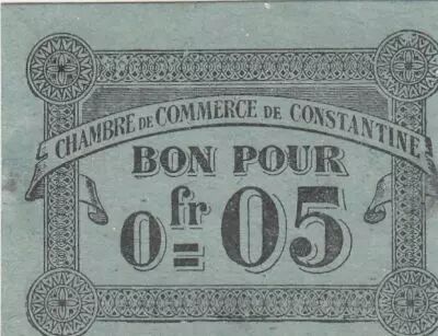 Algerien 5 Cents - Chambre de commerce of Constantine - 12-10-1915