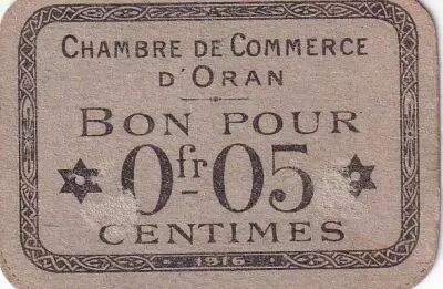 Algerien 5 Cents - Chambre de commerce of Oran - 1916 - P.141.48