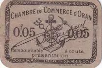 Algerien 5 Cents - Chambre de commerce of Oran - 1916 - P.141.48