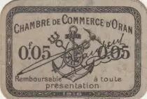 Algerien 5 Cents - Chambre de commerce of Oran - 1916