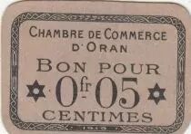 Algerien 5 Cents - Chambre de commerce of Oran - 1919
