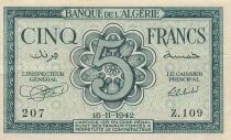 Algerien 5 Francs - 16-11-1942 - P.91