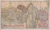Algerien 5 Francs - Young girl - 08-02-1944  - Serial F.620 - F - P.94a
