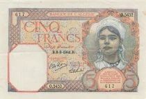Algerien 5 Francs - Young Woman - 08-09-1941 - P.77b