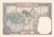Algerien 5 Francs - Young woman - 09-01-1941 - Serial T.4851 - XF - P.77