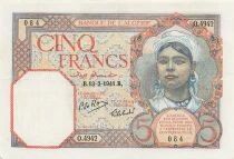 Algerien 5 Francs - Young Woman - 13-02-1941 - P.77b