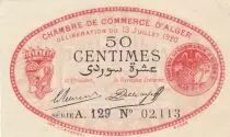 Algerien 50 Cents - Chambre de commerce of Alger - 13-07-1920 - Serial A.129