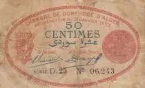 Algerien 50 Cents - Chambre de commerce of Alger - 31-01-1923 - Serial D.25