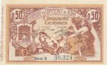 Algerien 50 Cents - Chambre de commerce of B&ocirc;ne - 18-05-1915 - Serial D