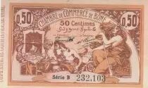 Algerien 50 Cents - Chambre de commerce of B&ocirc;ne - 30-07-1919 - Serial B