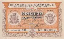 Algerien 50 Cents - Chambre de commerce of Bougie-Setif - 1918 - Serial A.18 - P.139.3