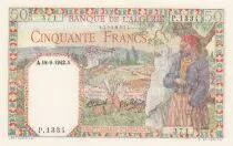 Algerien 50 Francs - 18-09-1942 - Serial P.1334 - P.87 - aUNC