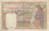 Algerien 50 Francs - Couple - 02-01-1938 - Watermark Head - P.84