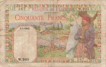Algerien 50 Francs - Couple - 09-03-1942 - Watermark Head - P.84