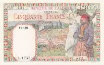 Algerien 50 Francs - Couple - Letter Watermark - 01-03-1945 - Serial L.1746