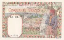 Algerien 50 Francs - Couple - Letter Watermark - 18-09-1942 - Serial P.1334