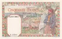 Algerien 50 Francs - Couple - Letter Watermark - 18-09-1942 - Serial P.1334
