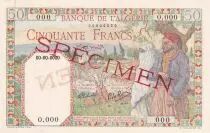 Algerien 50 Francs - Couple - Specimen - ND (1938) - P.84