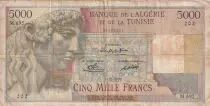 Algerien 5000 Francs - Apollo - Triomphal arch of Trajan - 01-12-1950 - Serial M.695 - P.109a