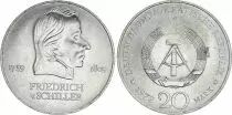 Allemagne (RDA) 20 Mark - Friedrich Von Schiller - 1972 -  TTB à SUP