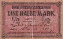 Allemagne 1/2 Mark - Occupation Lithuanie - Kowno - 1918 - P.R127