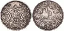 Allemagne 1/2 Mark 1909 D - Aigle couronné, argent