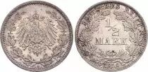 Allemagne 1/2 Mark 1914 A - Aigle couronné, argent