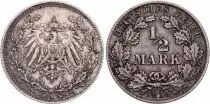 Allemagne 1/2 Mark 1916 D - Aigle couronné, argent