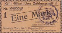Allemagne 1 Mark - Occupation de Strasbourg - 1917
