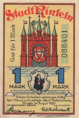 Allemagne 1 Mark - Rinteln - Notgeld - 1920